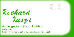 richard kuszi business card